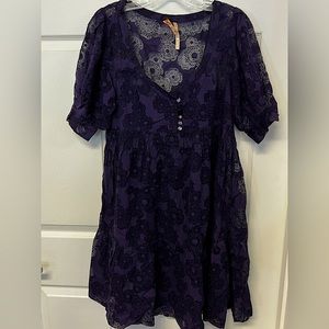 Maeve Purple Lace Mini Dress